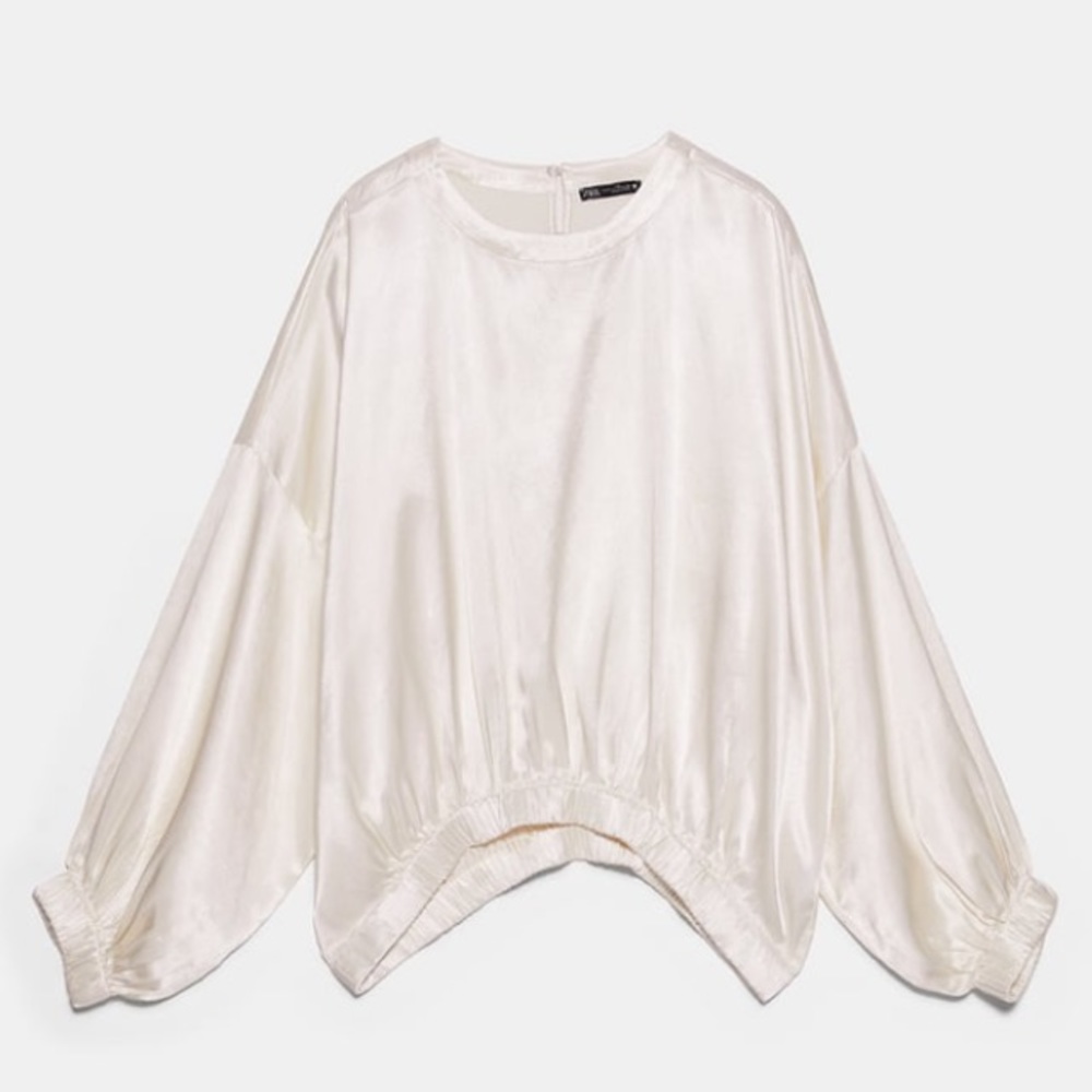 Zara 2 piece satin effect top and jogging pants - Picture 7 of 9